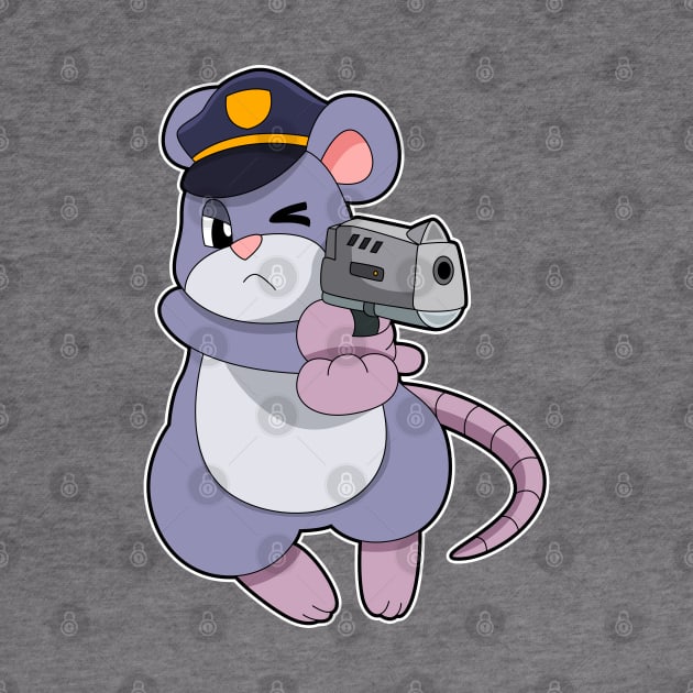 Mouse as Police officer with Police hat by Markus Schnabel